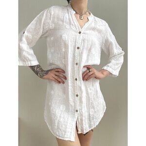 100% Linen Tunic with Polka Dots